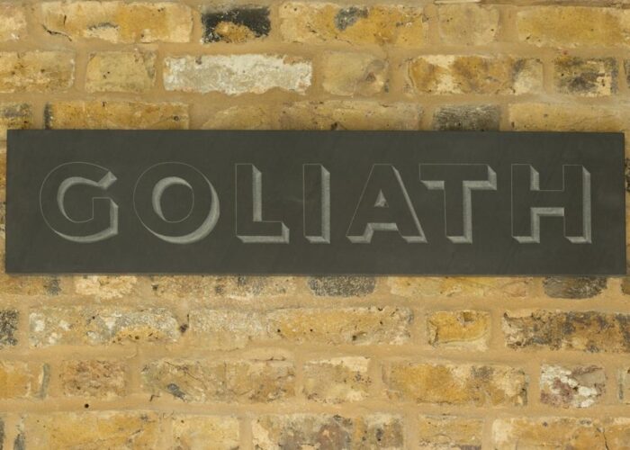 Goliath Letter Cutting, Drop Shadow Lettering, Slate