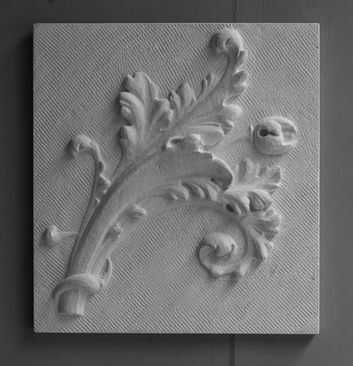 Relief Classical Acanthus Carving in Portland Limestone